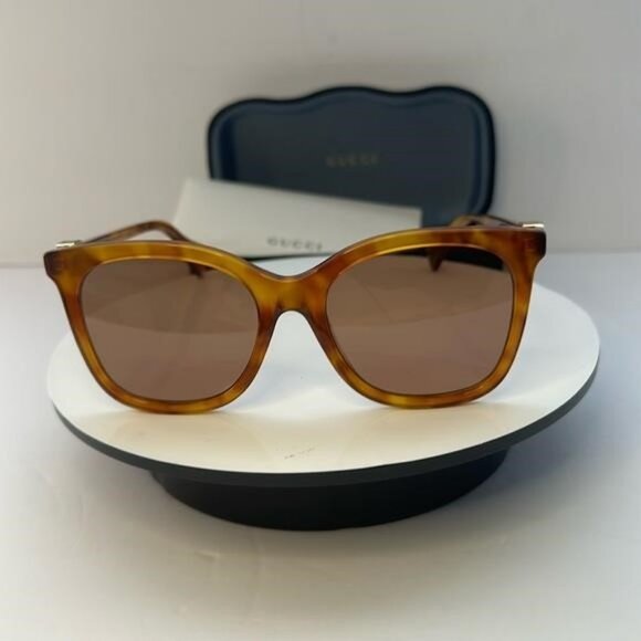 New- Authentic 💯GG1071S 003 55 GUCCI HAVANA CAT-EYE SUNGLASSES - Picture 11 of 16
